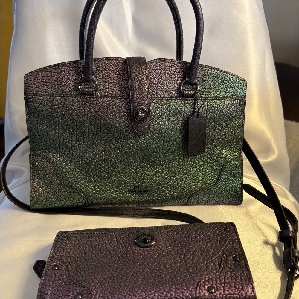 Iridescent Women's Coach Handbag and Wallet Set